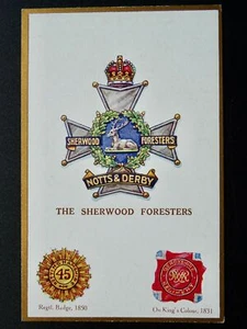 Regimental Badges THE SHERWOOD FORESTERS Postcard by Gale & Polden 1642 - Picture 1 of 2