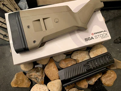 Magpul SGA Stock Remington 870 FDE + Aluminio Fresado Picatinny Forend Plano Foto 1 de 4