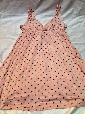 H&M Vestido de Noche Lencería de Noche Talla 6 Patrón de Lunares Naranja Sin Mangas Nuevo Foto 1 de 4