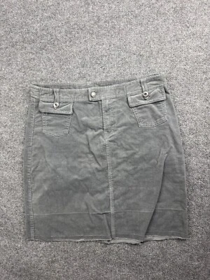 Patagonia Corduroy Skirt Women's 12 Gray Pencil Pockets Stretch Organic Cotton - Image 1 of 4