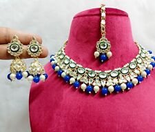 Multi Color Kundan Pearls Necklace Gold Plated Pearls Beads Wedding Jewellery