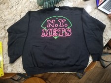 Amazing Vintage New York Mets 1990 Crewneck Sweatshirt Puff Velva Sheen Size XL