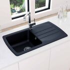Astini Harrison 1.0 Bowl Black Composite Synthetic Kitchen Sink & Waste