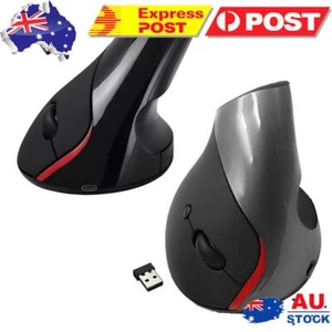 2.4G Vertical Wireless Mouse Rechargeable W/ USB Receiver 2400 DPI for Laptop PC - Photo 1/18