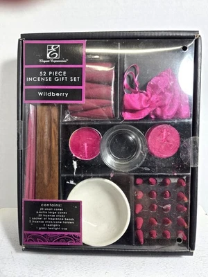 ELEGANT EXPRESSIONS 52 PC INCENSE/CANDLE SET IN WILDBERRY SCENT NEW - Image 1 of 2