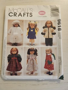 McCall’s Crafts 9618 18” Puppenkleidung Parka Mantel Muff Pullover Kleid ungeschnitten 1998 - Bild 1 von 3