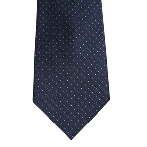 NWT PIERRE BALMAIN Men Silk Tie Navy Blue Polka Dot Textured Made in USA - Picture 1 of 8