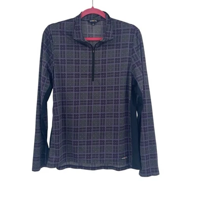 Camisa Kerrits Niños Grande Ice Fil Lite Manga Larga Estampado Blackberry Eq Cuadros Foto 1 de 4