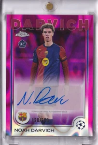 2024-25 Topps Cromo UEFA Noah Darvich Novato Autógrafo Rosa/250 FC Barcelona - Imagen 1 de 2