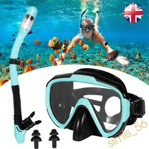 Pro Adult Anti-Fog Goggles Snorkel Mask Set Diving Silicone Swimming Tube Pipe - Picture 1 of 18