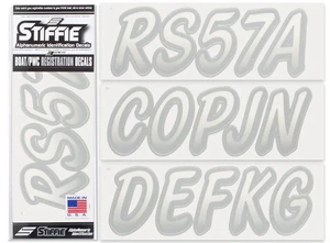 Whipline Transparent Clear/Silver 3" Boat & PWC Registration Decals • Numbers... - Picture 1 of 9