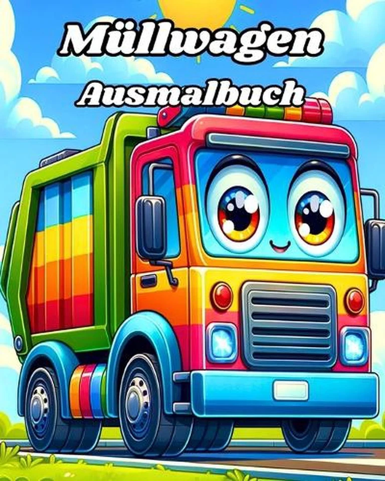 Mllwagen Ausmalbuch: Einfache und lustige M?llwagen zum Ausmalen f?r Kinder by C - Image 1 of 1
