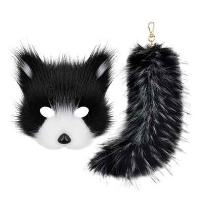 Therian Mask and Tail Creative Fancy Dress Halloween Costume Accessories - Image 1 of 2