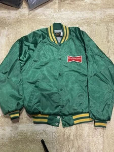 VTG Rare Budweiser Satin Jacket Beer This Mc Bud's For You-St.Patricks Sz M READ - Picture 1 of 7
