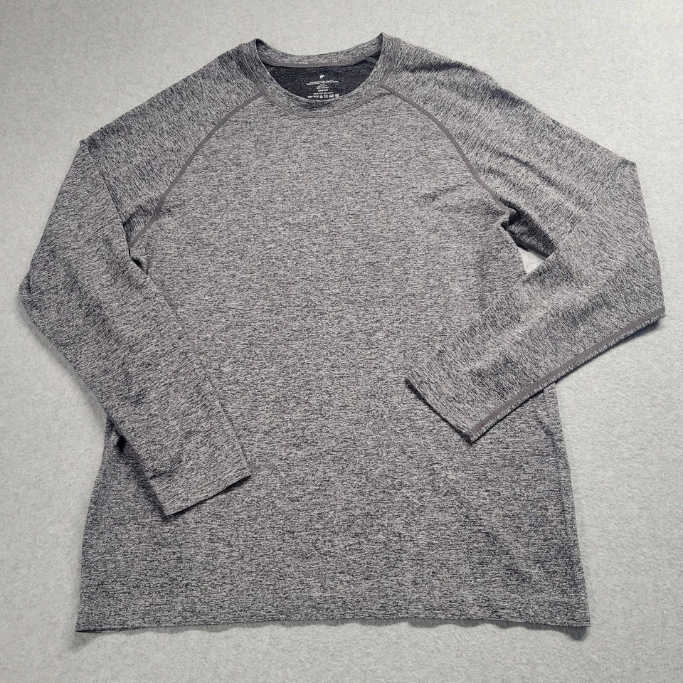 Camiseta de manga larga para hombre Fabletics The Training Day talla grande gris jaspeado gimnasio Foto 1 de 4