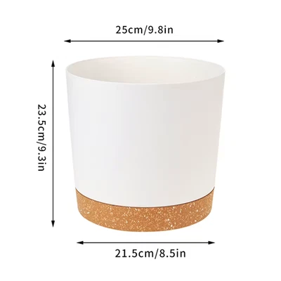 Maceta grande circular maceta de plástico para plantas de interior maceta suculenta Foto 1 de 4