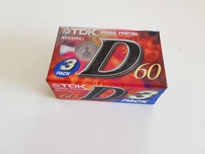 🎧 Lot 3 Cassettes audio VIERGES TDK D60 - IEC I / Type I - NEUVES 🎧 - Photo 1/5
