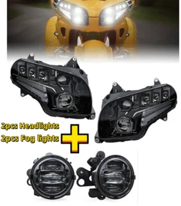 Pair LED Headlights DRL + 5.75 inch Fog Lights For 2001-2017 Honda Goldwing 1800 - Bild 1 von 18