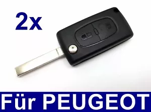 2x 2Tasten Ersatz Klappschlüssel Gehäuse Rohling für Peugeot 206 107 207 307 - Bild 1 von 4