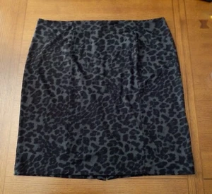 Sejour Plus Womens 22W 3X Black Gray Animal Print Pencil Skirt Stretch Career - Picture 1 of 7