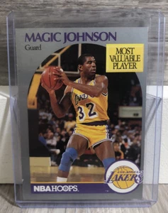 1990 NBA Hoops MAGIC JOHNSON #157 MVP Los Angeles Lakers - Picture 1 of 6