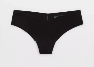 Трусики-стринги American Eagle Aerie No Show хлопок МАЛЕНЬКИЕ однотонные черные новые - Изображение 1 из 2