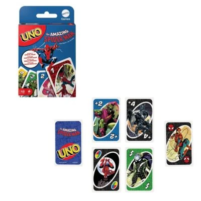 UNO The Amazing Spider-Man Standard Game with Special Web Swing Rule for 2 to 10 - Image 1 of 4