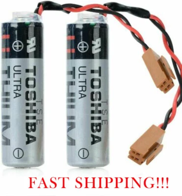 2PACK ER6V/3.6V 2400mAh Lithium Battery with Brown Plug for PLC Battery US Stock - Image 1 of 4