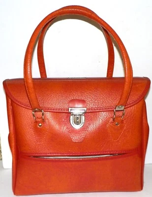 1960s/70s Red Flame Swinger Travel Carry On Locking Bag US Luggage Citation - Image 1 of 4