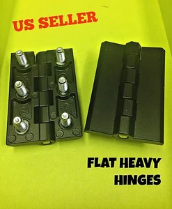 LOT OF 2 Black Flat Leaf Hinge Black For Heavy Doors Truck Cabinet 270° #900.1.2 - Picture 1 of 5
