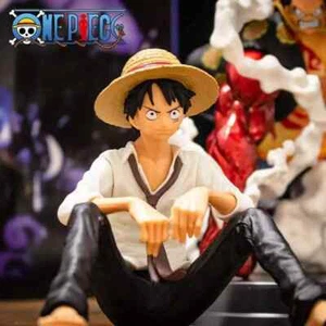 New One Piece sitting Monkey D. Luffy Anime Action Figure Statue Toy free ship. - Picture 1 of 10