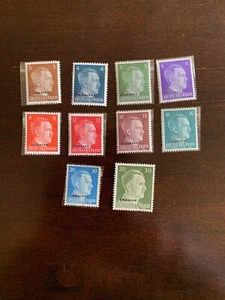 Germany Occupation, Ukraine Overprint, Hitler, 8 MNH and 1 Used - Picture 1 of 1