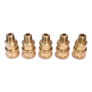 5pc Foster 25MS ST Series 1/4" Male NPT Brass Quick Couplers Straight Thru FST - Picture 1 of 4