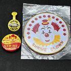 Vintage Lot of 3 Shrine Circus Clown Honor Roll / Souvenir Pins Buttons Badge