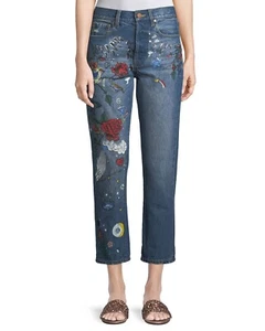 Alice + Olivia 158656 Women's Amazing High-Rise Ankle Girlfriend Jeans Sz. 25 - Picture 1 of 2