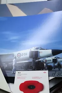 Insegna Avro Arrow CF-105 da collezione copia 2 fotografie Canada Post 10 francobolli papavero - Foto 1 di 12