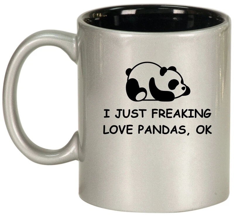 Caneca de café cerâmica I Just Freaking Love Pandas Funny - Imagem 1 de 1
