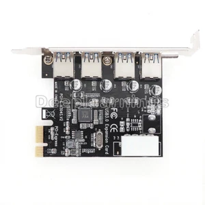 4 Port USB 3.0 PCI Express Karte PC Karte Computer Controller Hub PCIe Adapter W - Bild 1 von 5