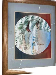 Red Cardinal Originl Painting Bird Art Nature Birds Love Signed By Artist - Foto 1 di 3
