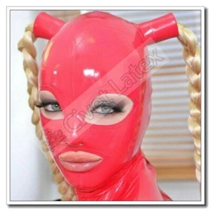 Latex Mask Hoods Unisex Two Hair Holes Without Hairs/Wigs Customized 0.4mm A108 - Bild 1 von 4