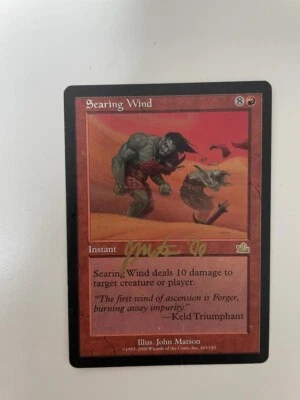 MTG PROPHECY SEARING WIND MAGIC THE GATHERING RARE RED SIGNED BY ARTIST RK POST - Image 1 of 4
