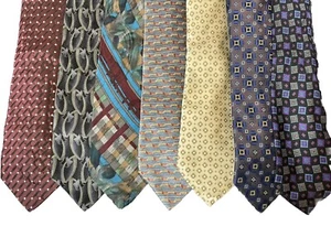 Lot of 7 Assorted Mens Neck Ties Italy DKNY Bruno Bolgheri Zylos - Picture 1 of 9
