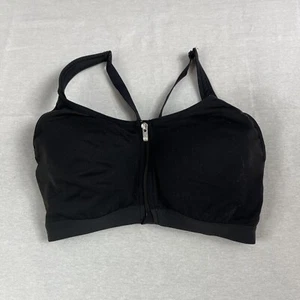 Victorias Secret 34D VSX Sport Bra Racerback Zipper Front Closure Black - Picture 1 of 6