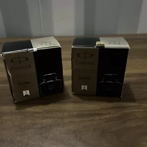 2x Parker Quink Black Ink in the Original Bottle and Box 57ml - Picture 1 of 7