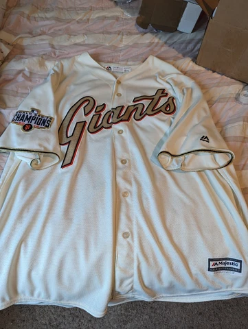 San Francisco Giants 2015 Ring Ceremony Jersey Men's 2XL Majestic Retail Cover