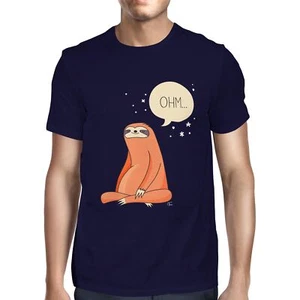 1 T-Shirt meditierendes Yoga Faultier für Herren - Bild 1 von 24