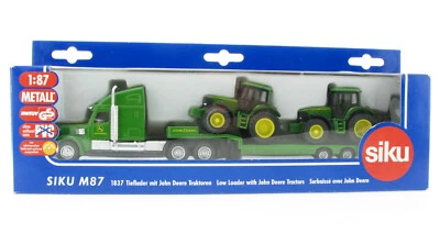 SIKU 1837 Tieflader mit John Deere 6820 + 6920 Traktor 1:87 in OVP Modell LKW - Bild 1 von 4