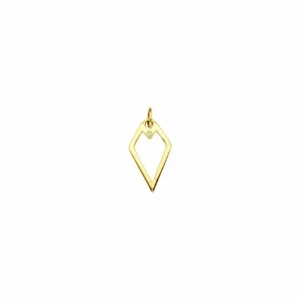 14K massives Gold natürlicher Diamant kleine geometrische Form Anhänger Halskette 16" 18" - Bild 1 von 1