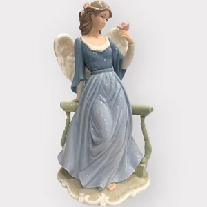 Estatuilla vintage de ángel de porcelana O'Well con flores de 13"" 2001 - Imagen 1 de 13