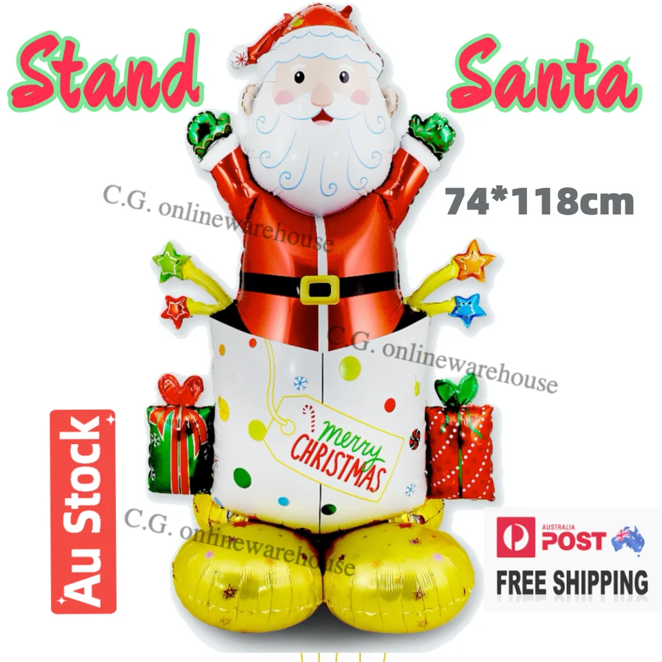 Christmas Party Foil Balloons Merry Christmas XMAS Decoration Standing Santa - image 1 of 1